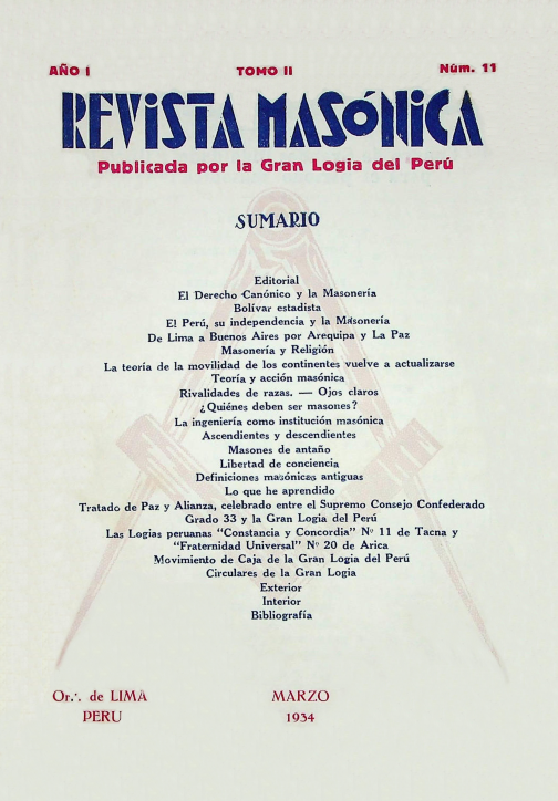 Portada de REVISTA MASONICA, edición 01 - TOMO II